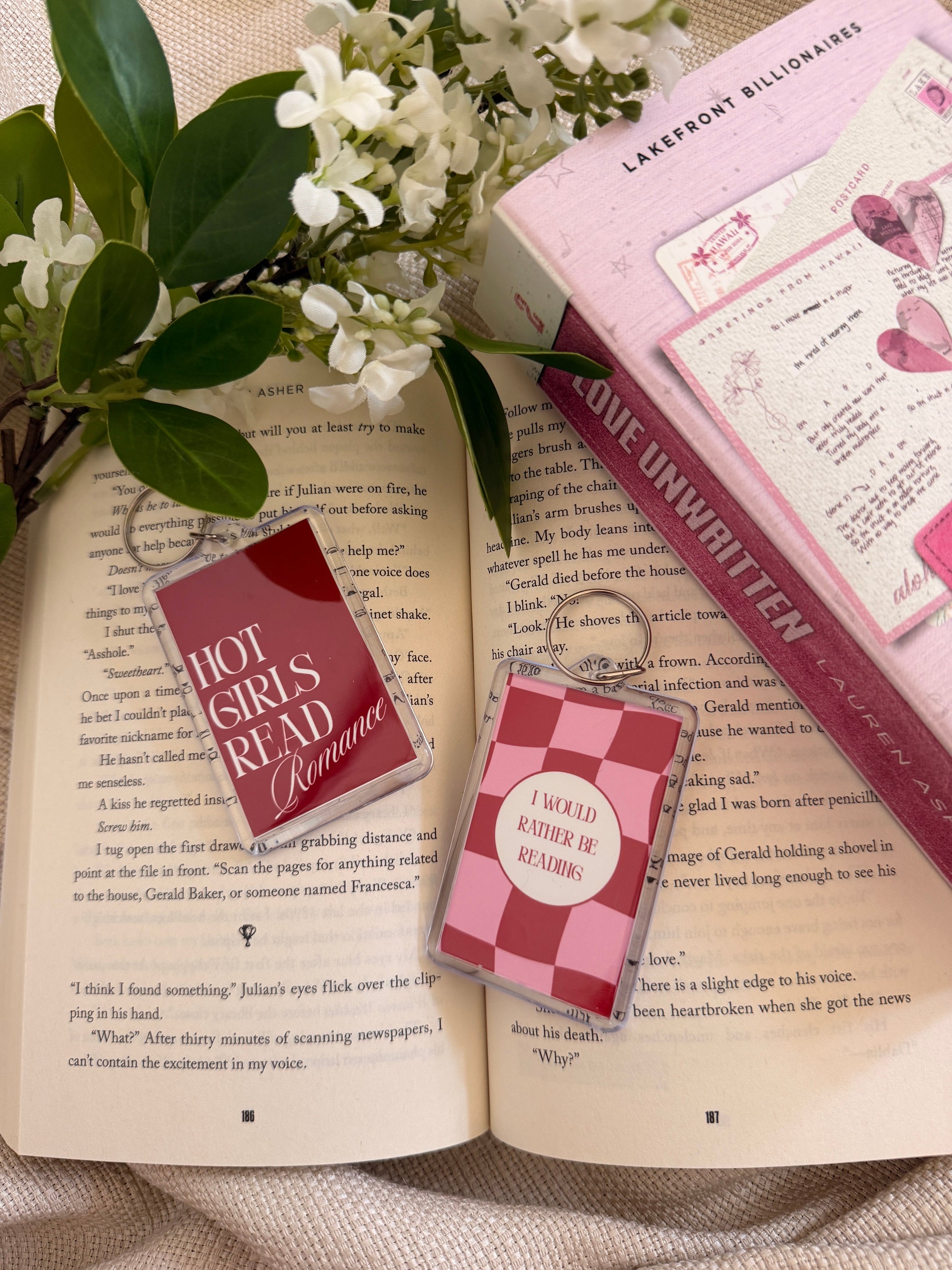 Hot Girls Read Romance Keychain